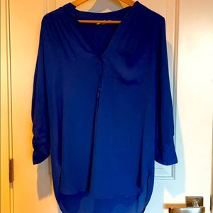 Pleione royal blue 3/4 length blouse